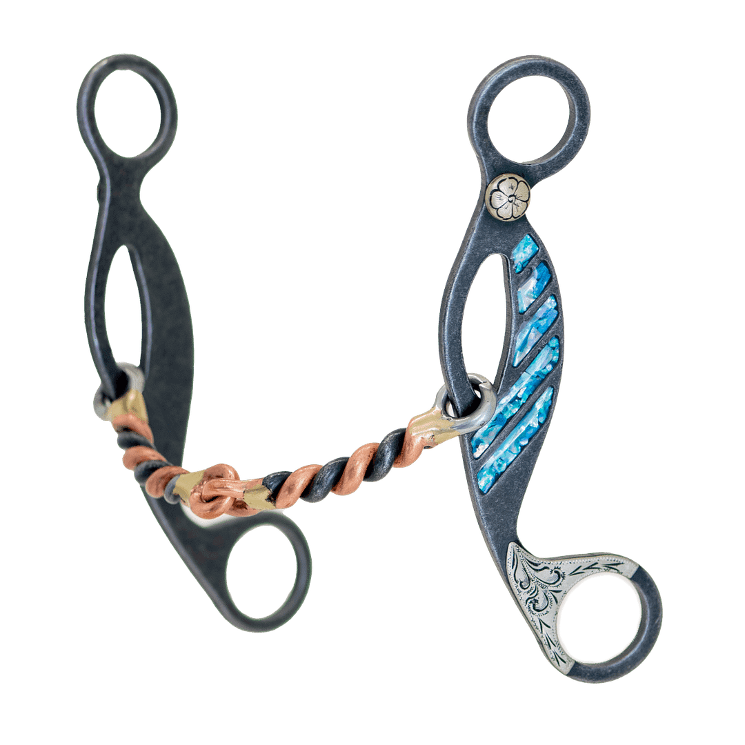 Cowboy Tack Turquoise Snaffle Copper Twist Gag Bit