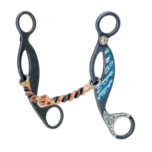 Cowboy Tack Turquoise Snaffle Copper Twist Gag Bit