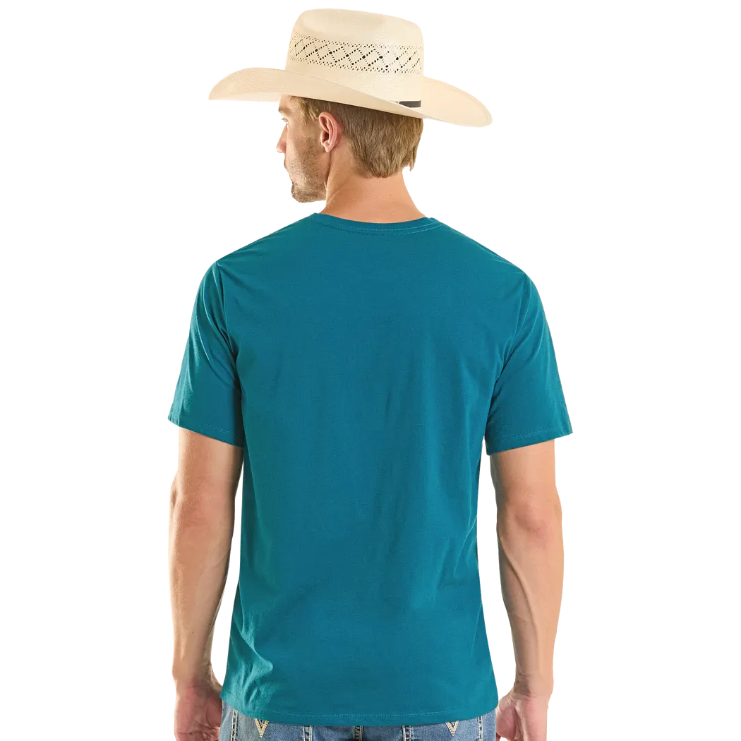 Rock & Roll Unisex Yee Haw Skull Tee Shirt - Teal