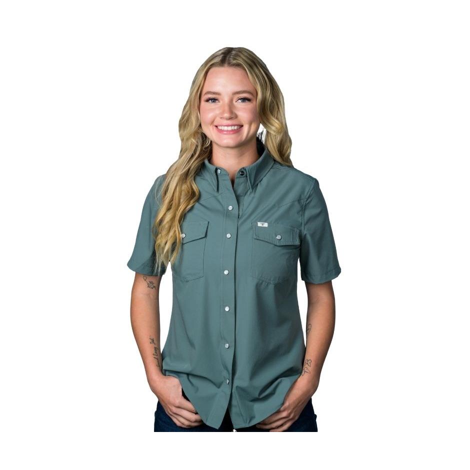 Ferrell Women's Short Sleeve Snap Shirt-Multiple Colors