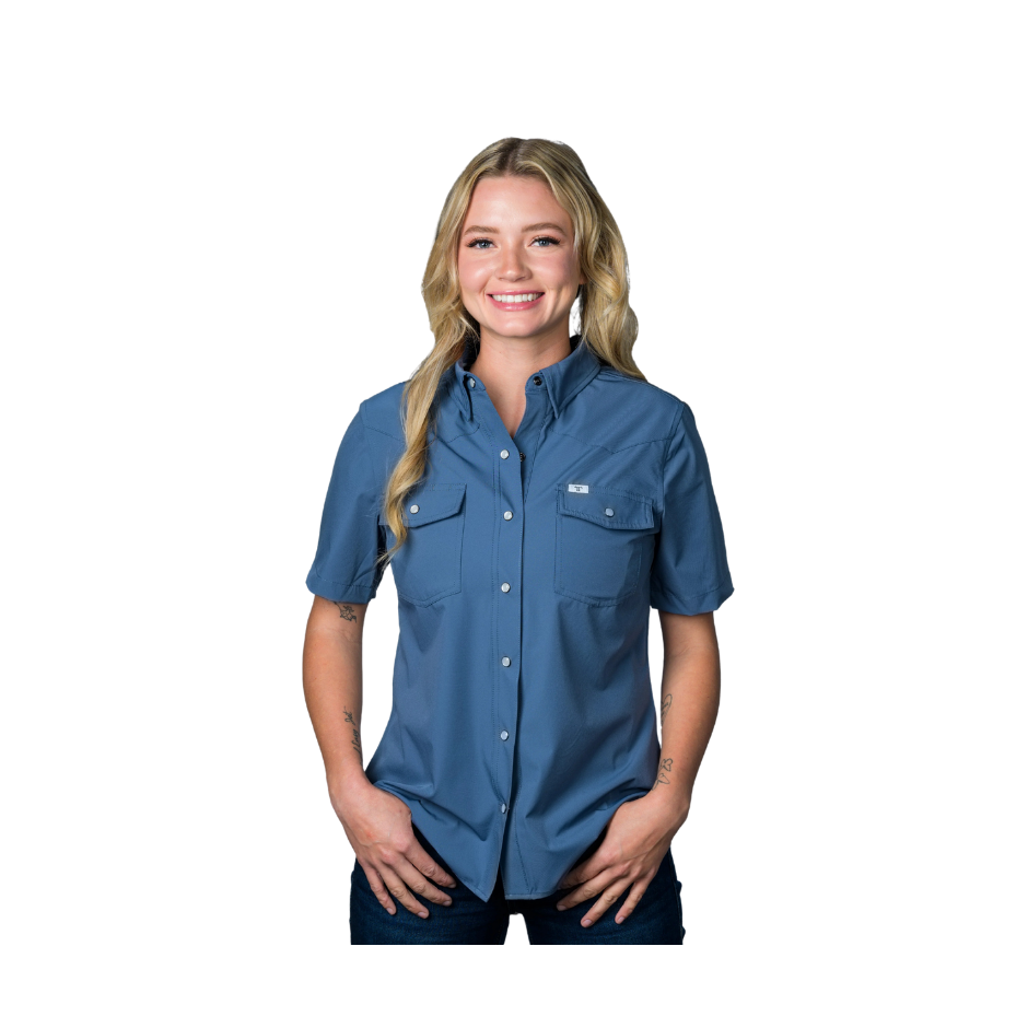 Ferrell Women's Short Sleeve Snap Shirt-Multiple Colors