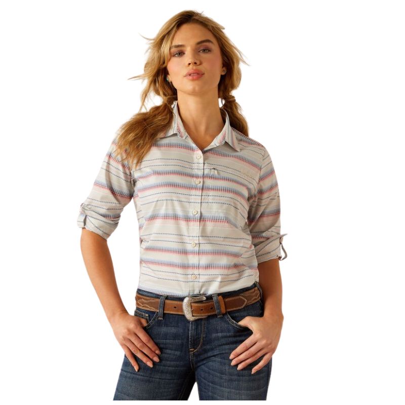 Ariat Women's VentTEK Long Sleeve Shirt- Multi Stitch Stripe