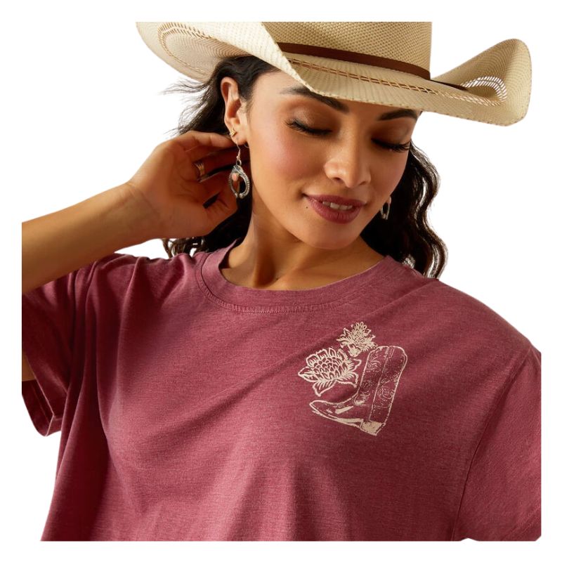 Ariat Women's Short Sleeve Always Ramblin Tee Shirt- Dry Rose