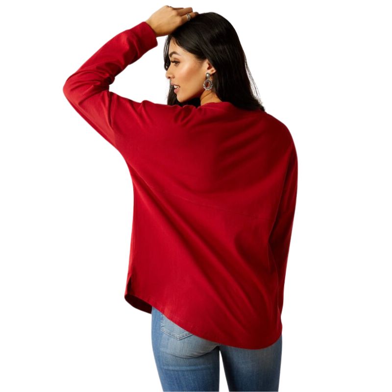 Ariat Women's Roadside Oversized Long Sleeve Shirt - Rio Red