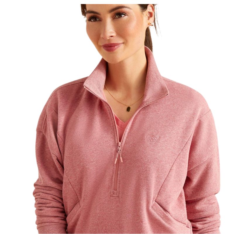 Ariat Women's Friday 1/2 Zip Sweatshirt - Dusty Rose