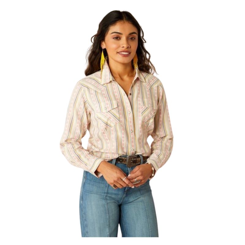 Ariat Women's Long Sleeve Alyssa Shirt- Carnation Dobby