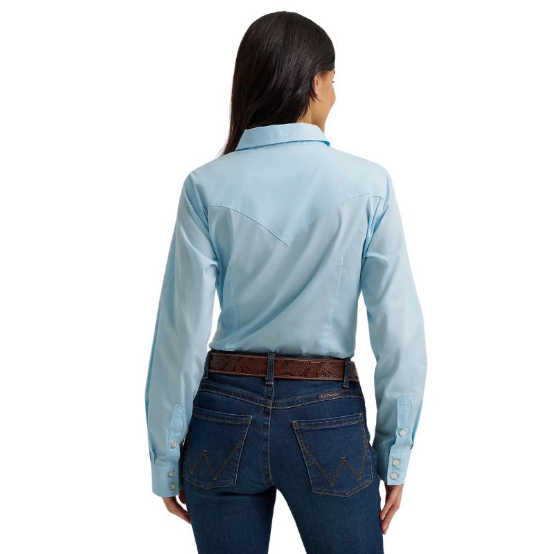 Wrangler Women's ASAP Retro Long Sleeve Shirt - Cool Blue