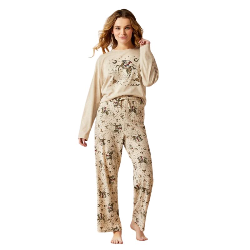 Ariat Women's Long Sleeve  Cowgirl Print Pajamas
