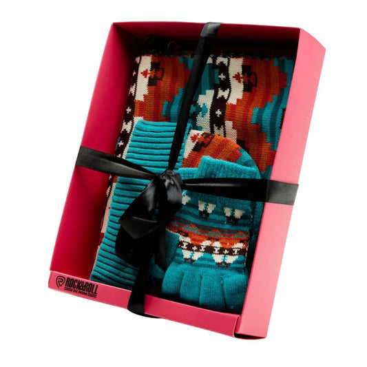 Panhandle Aztec 3 piece Scarf Set- Turquoise