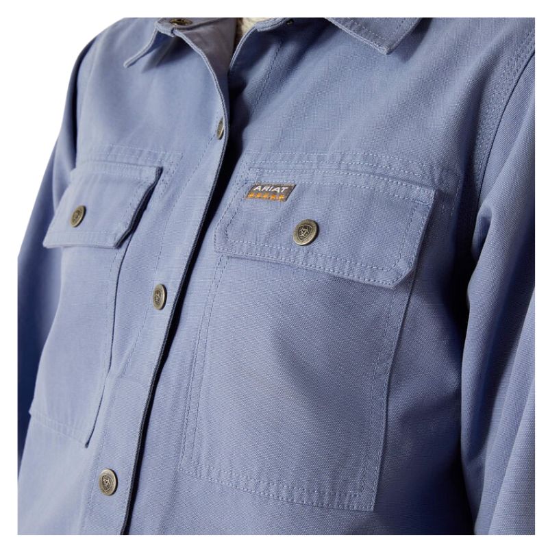 Ariat Women's Rebar Cropped Woven Shirt Jacket- Smoke Grey