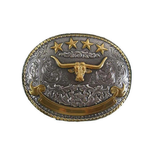 Nocona Men's Oval Buckle - Longhorn Head