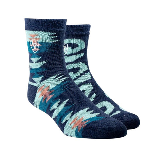 Ariat Cozy Aloe House Socks (2 Pairs) - Celestial Blue