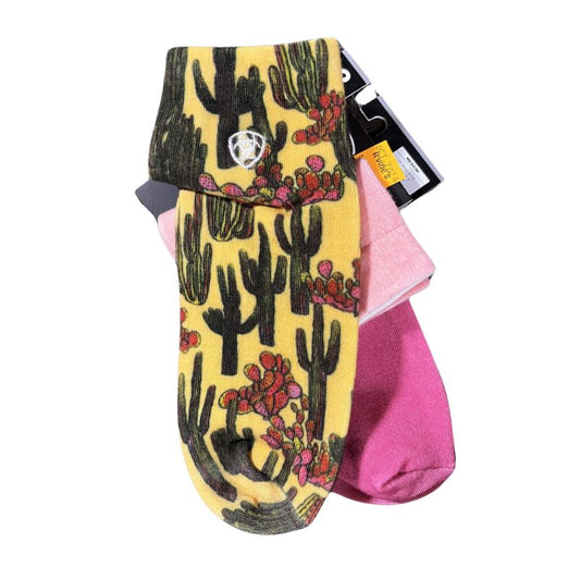 Ariat Cactus Sunset Ankle Sock- Multi Color 2 pack