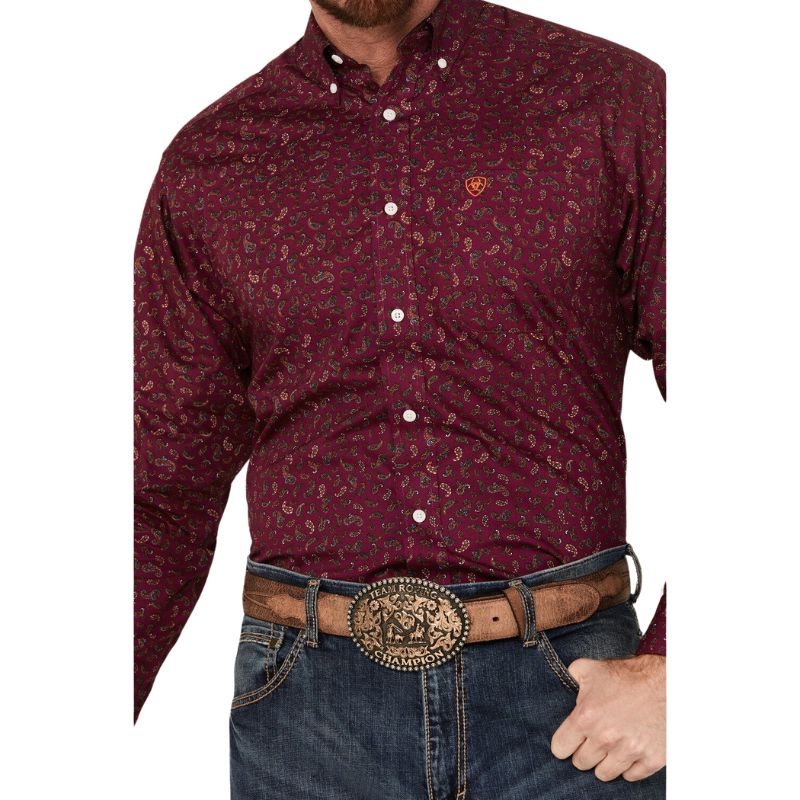 Ariat Men's Wrinkle Free Vernell Classic Fit Shirt - Midnight Purple