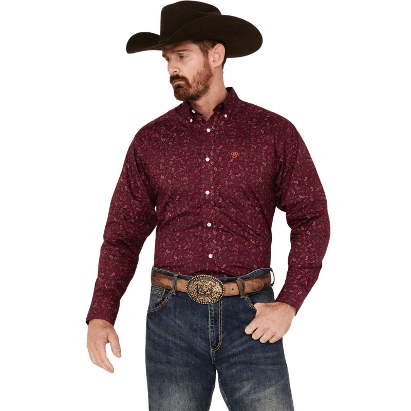 Ariat Men's Wrinkle Free Vernell Classic Fit Shirt - Midnight Purple