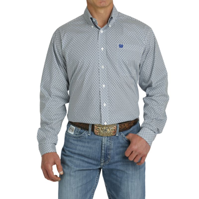 Cinch Men's Long Sleeve Shirt - White
