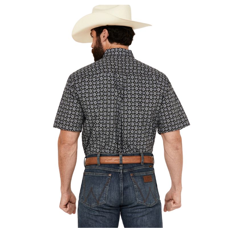 Cinch Men's Short Sleeve Medallion Shirt - Black