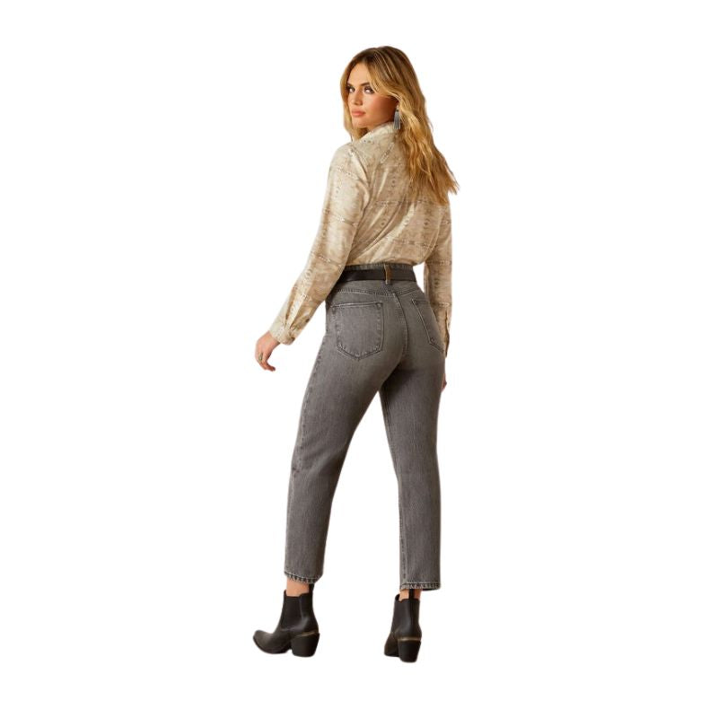 Ariat Women's Ultra High Rise Jazmine Tomboy Relaxed Straight Leg Jeans- Vintage Black