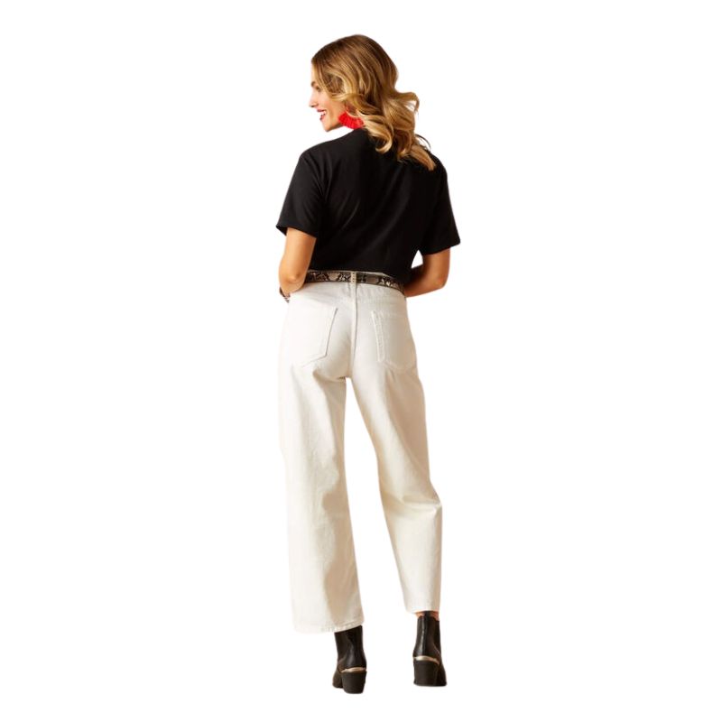 Ariat Women's  High Rise Tomboy Wide Leg Crop Jeans White
