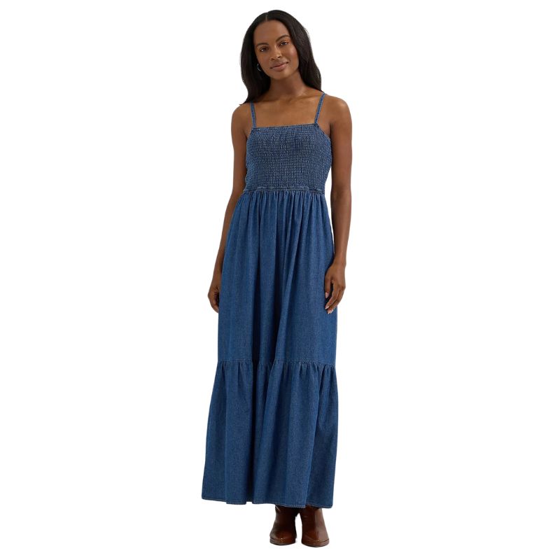 Wrangler Women's Retro Smocked Punch Dress- Denim