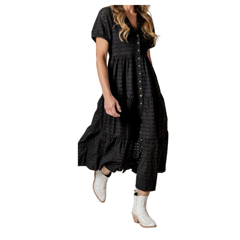 Kimes Women's Neve Eyelet Dress- Black