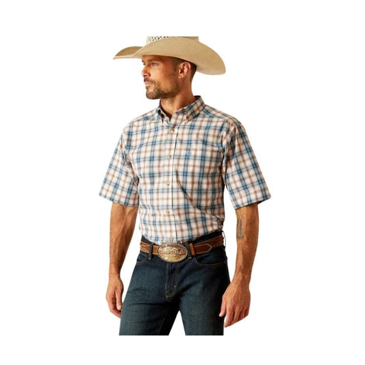 Ariat Men's Pro Series Rowdy Classic Fit Short Sleeve Shirt - Blue Plaid