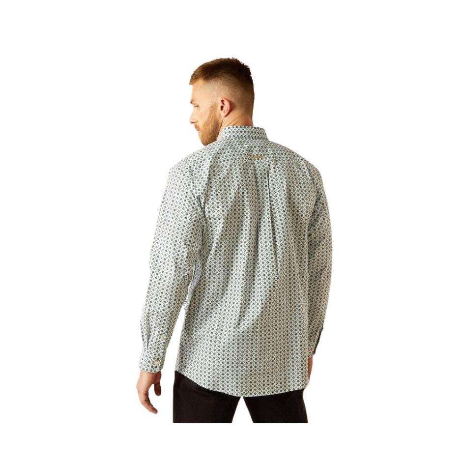 Ariat Men's Long Sleeve Team Franklin Classic Fit Shirt- Blue/Brown