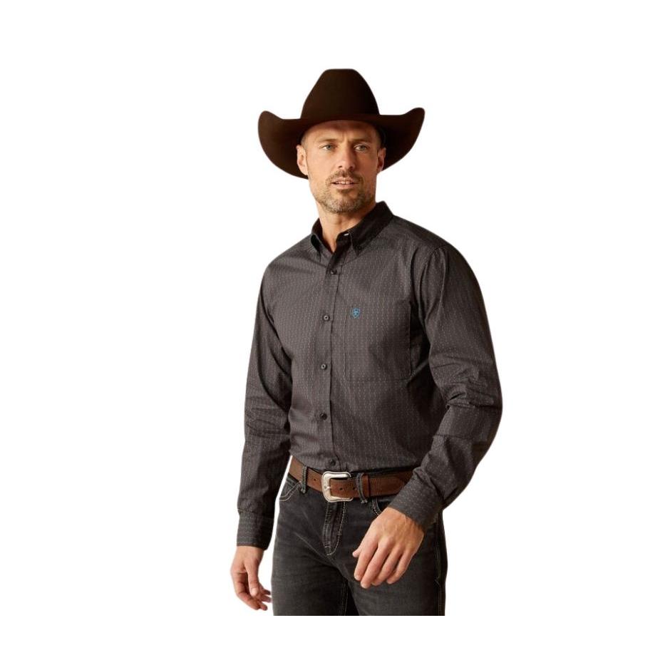 Ariat Men's Pompey Fitted Long Sleeve Shirt - Black