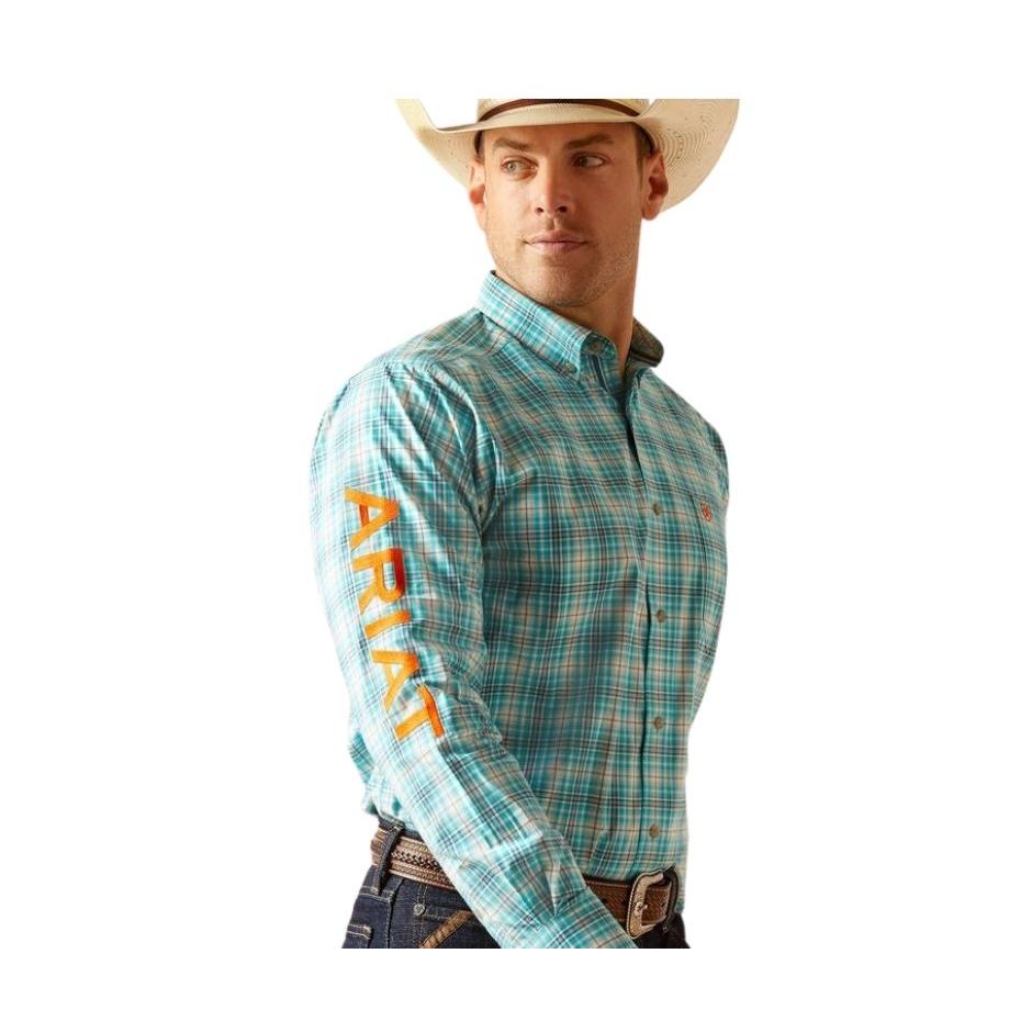 Ariat Men's Team Vincent Classic Fit Long Sleeve Shirt- Turquoise
