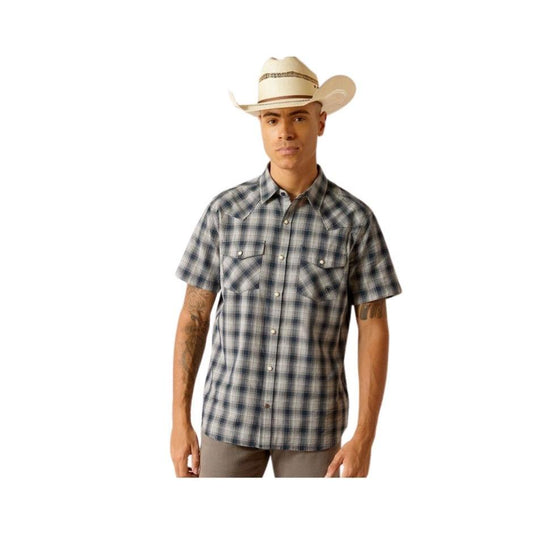 Ariat Men's Haven Retro Fit Snap Short Sleeve Shirt - Deep Pond