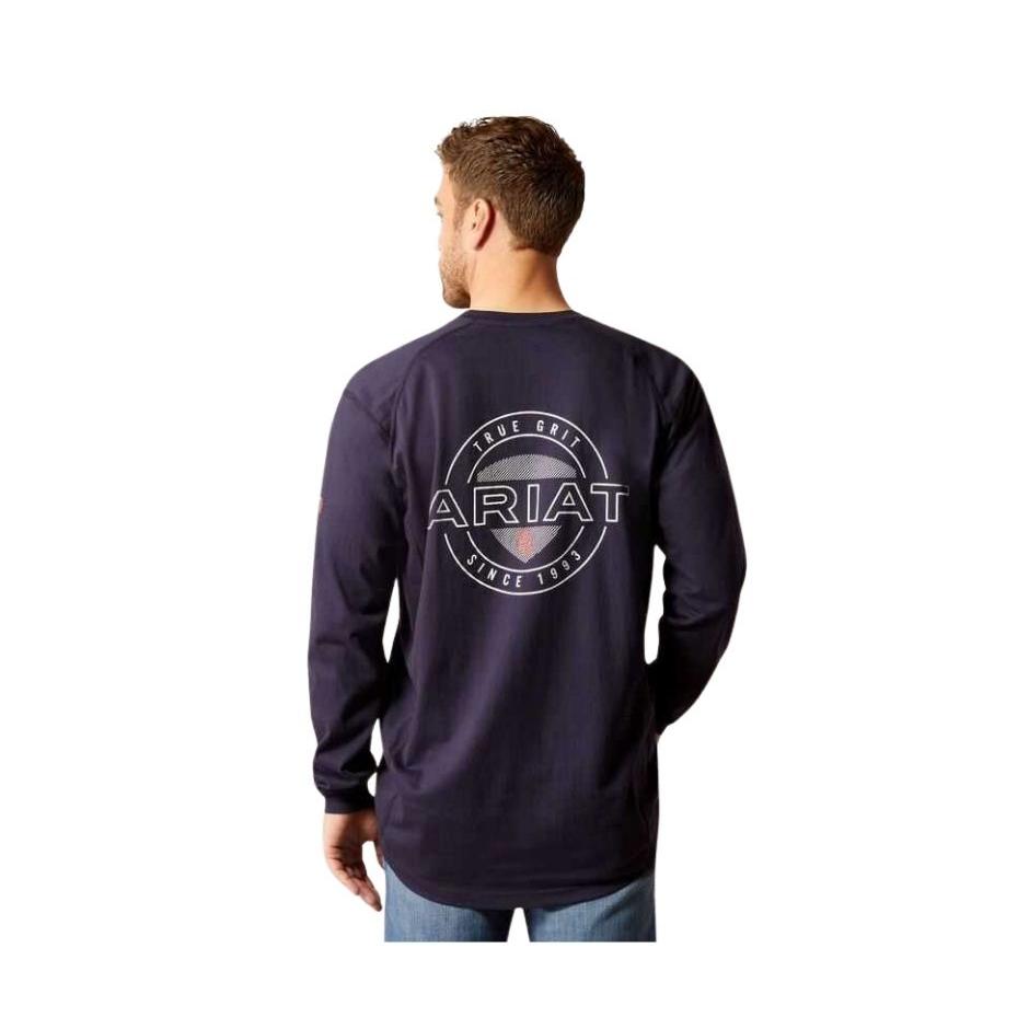 Ariat Men's FR Air True Grit Long Sleeve Shirt - Navy