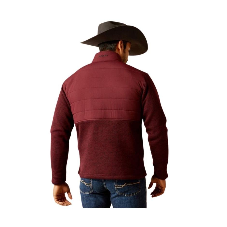 Ariat Men's Long Sleeve Caldwell Reinforced Snap Sweater - Burgundy