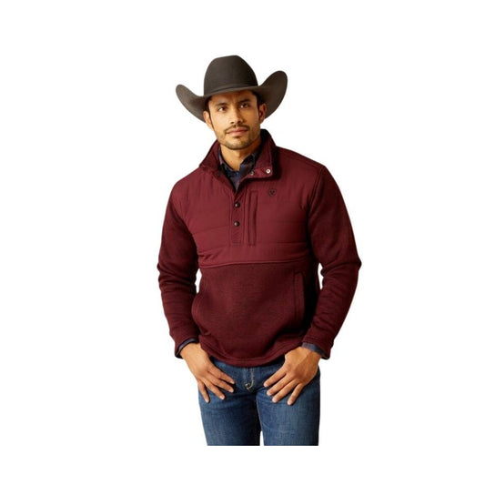 Ariat Men's Long Sleeve Caldwell Reinforced Snap Sweater - Burgundy