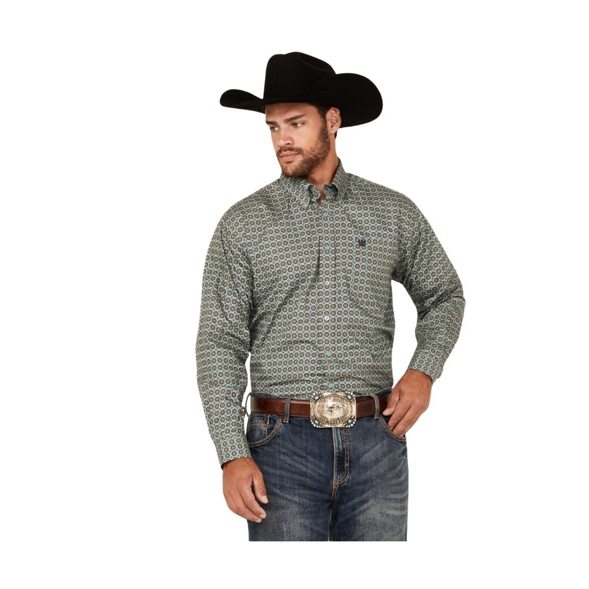 Cinch Men's Long Sleeve Plaid Button Down Western Shirt - Green