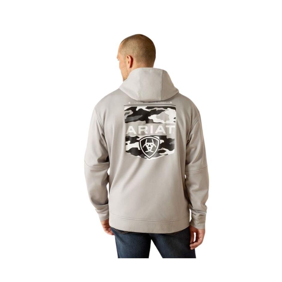Ariat Men's Tek Fleece 2.0 Camo Pocket Hoodie - Grey Heather