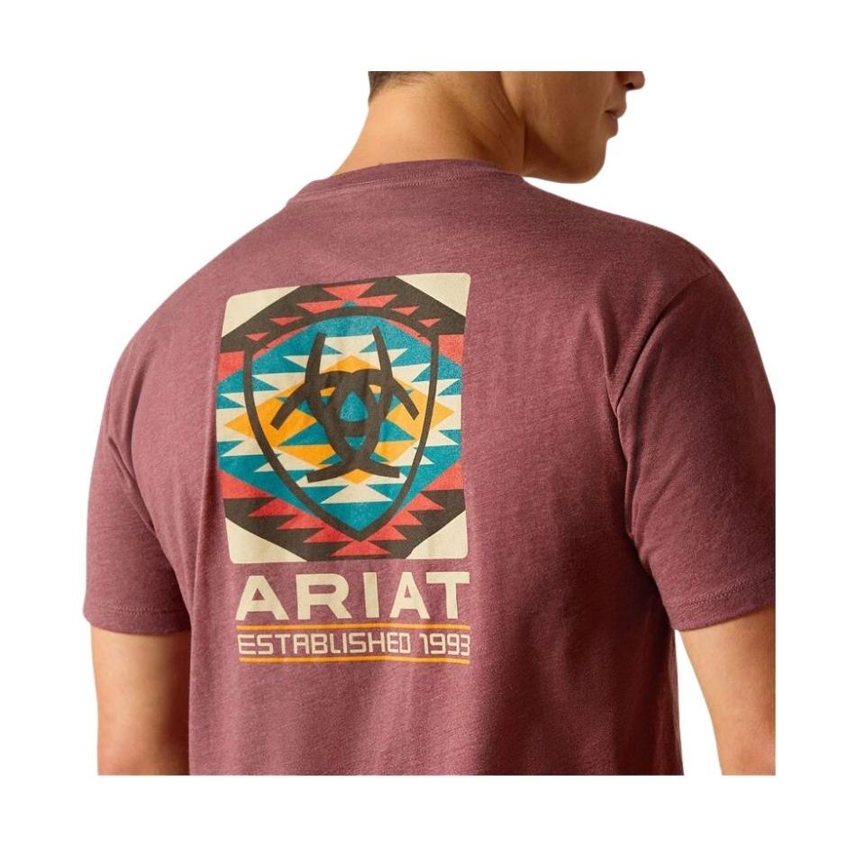 Ariat  Men's Serape Fill T-Shirt - Burgundy Heather