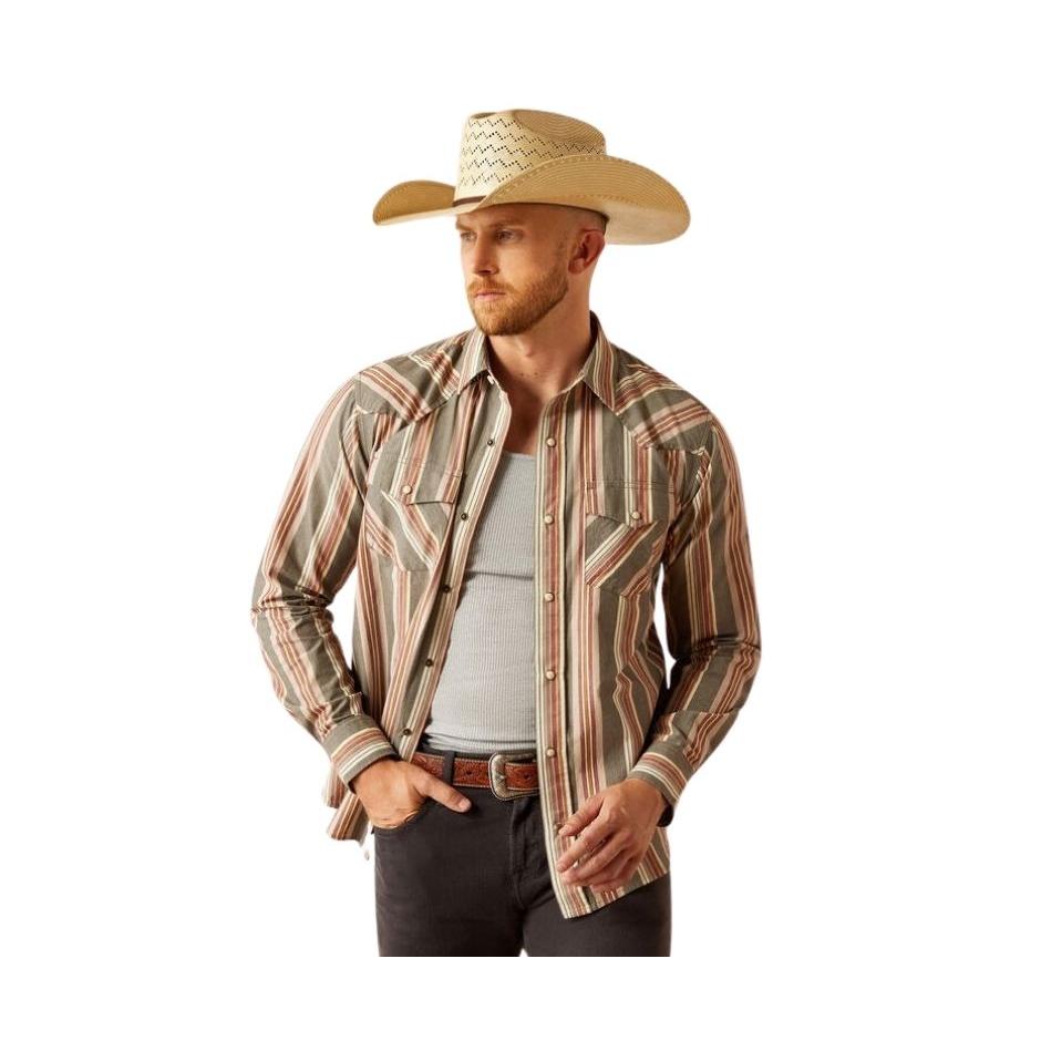 Ariat Men's Long Sleeve Hawk Retro Shirt - Dark Grey
