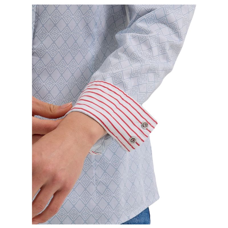 Wrangler Retro Women's Western Long Sleeve Dress Shirt- Blue