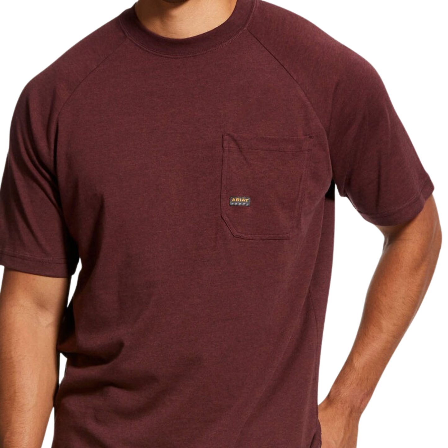 Ariat Men's Rebar Cotton Strong Short Sleeve T-Shirt - Burgundy Heather