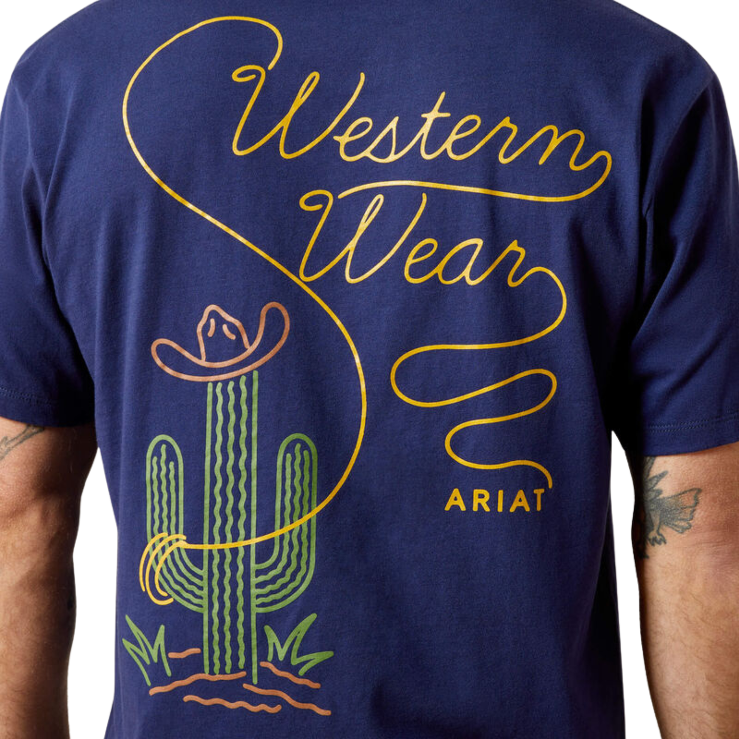 Ariat Men's Cactus Western Wear Graphic Short Sleeve Tee Shirt - Neon