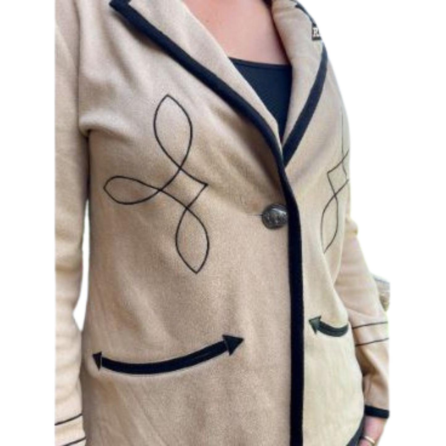 Rowdy Crowd Women's Long Sleeve Bandit Blazer- Cream