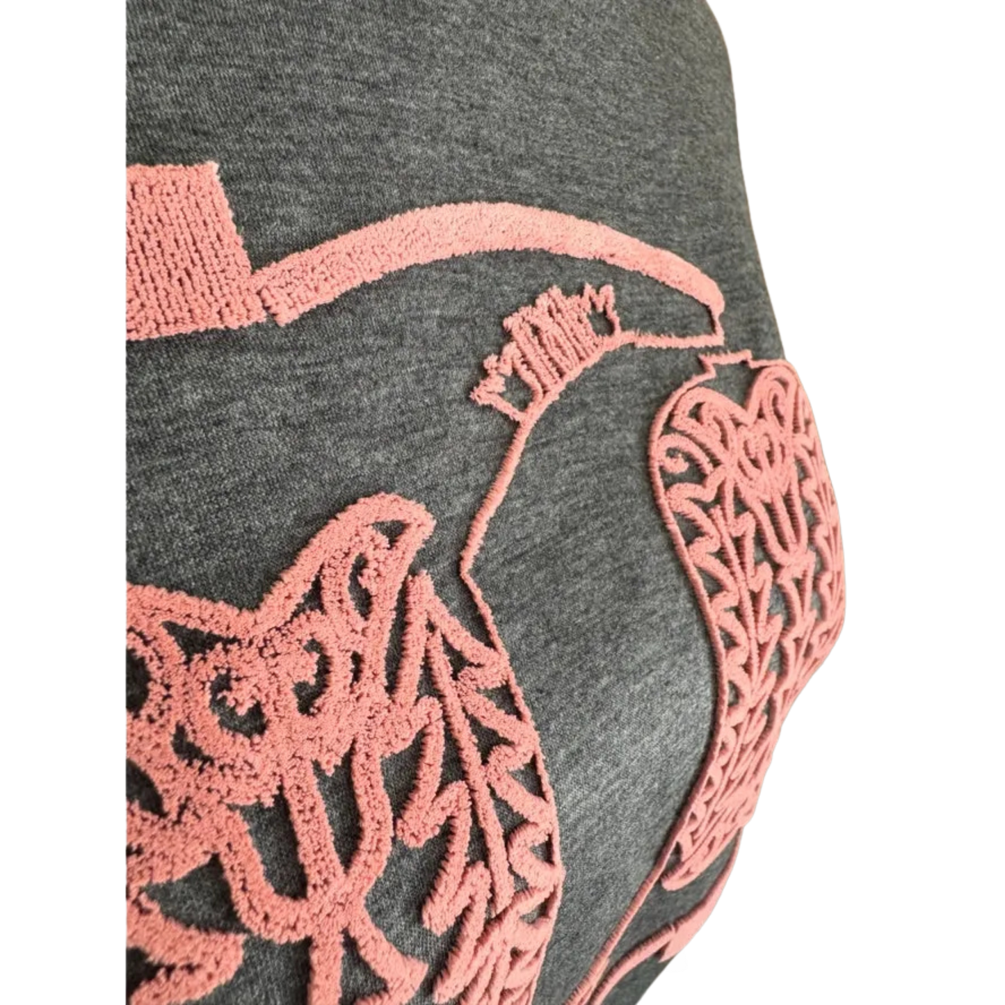 Rockin A Design Women's Short Sleeve Embroidered 3D Cowboy Boot Tee Shirt-Heather Charcoal