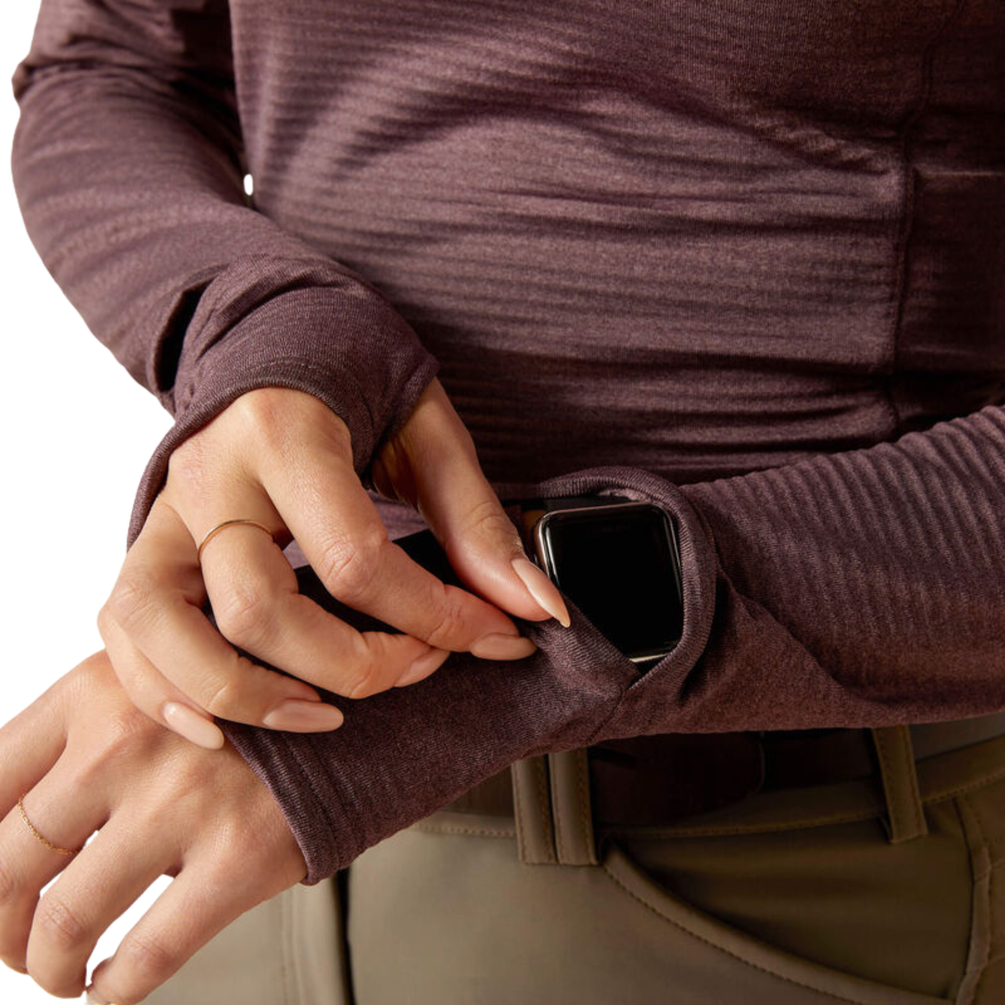 Ariat Women's Gridwork 1/4 Zip Base layer Huckleberry