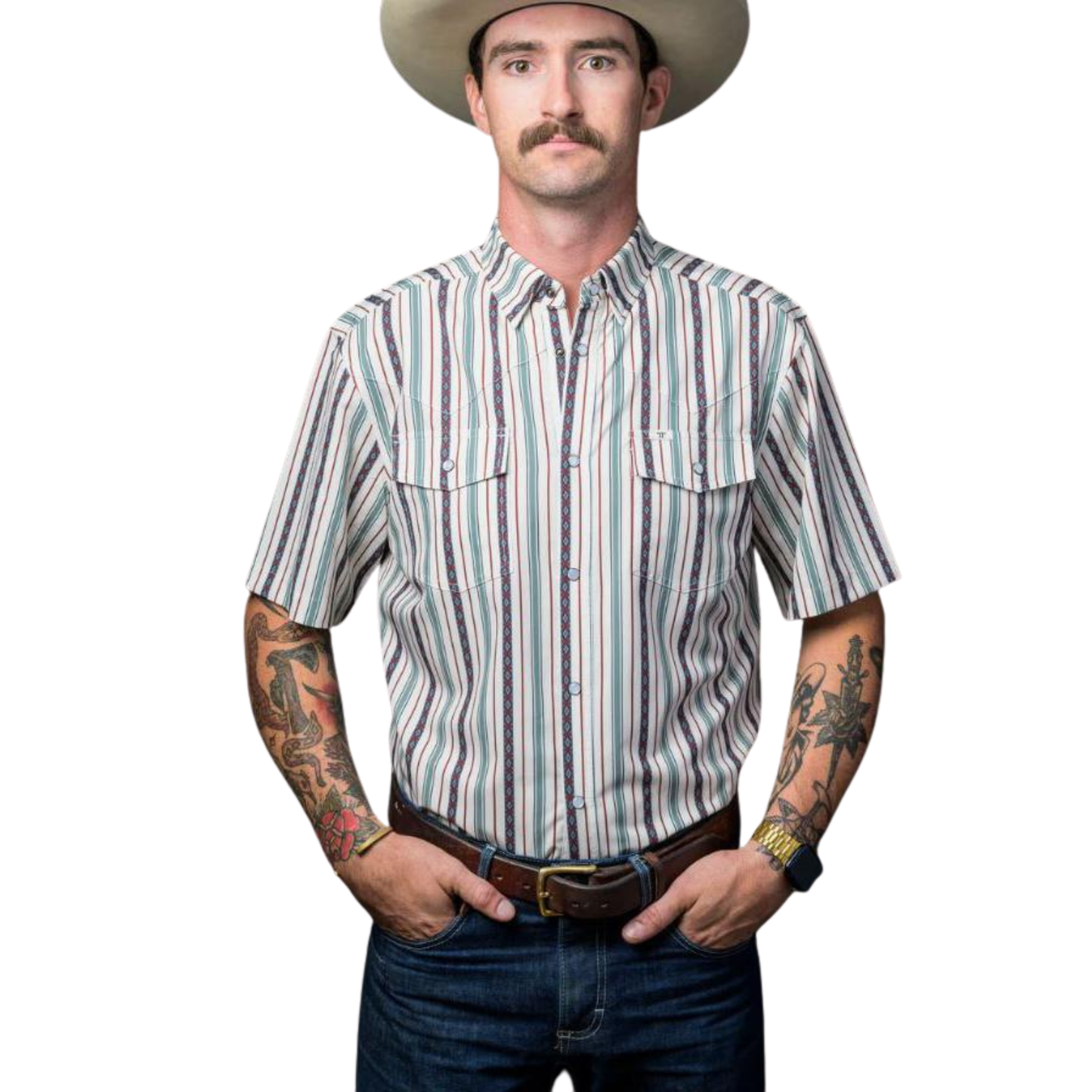 Ferrell Brand Men's Ed Short Sleeve Snap Shirt - Assorted Colours