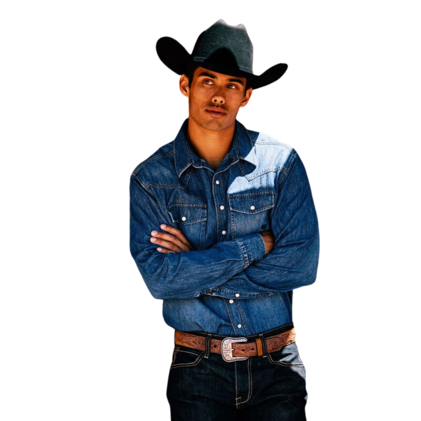 Ariat Men's Denim Retro Long Sleeve Shirt - Stone