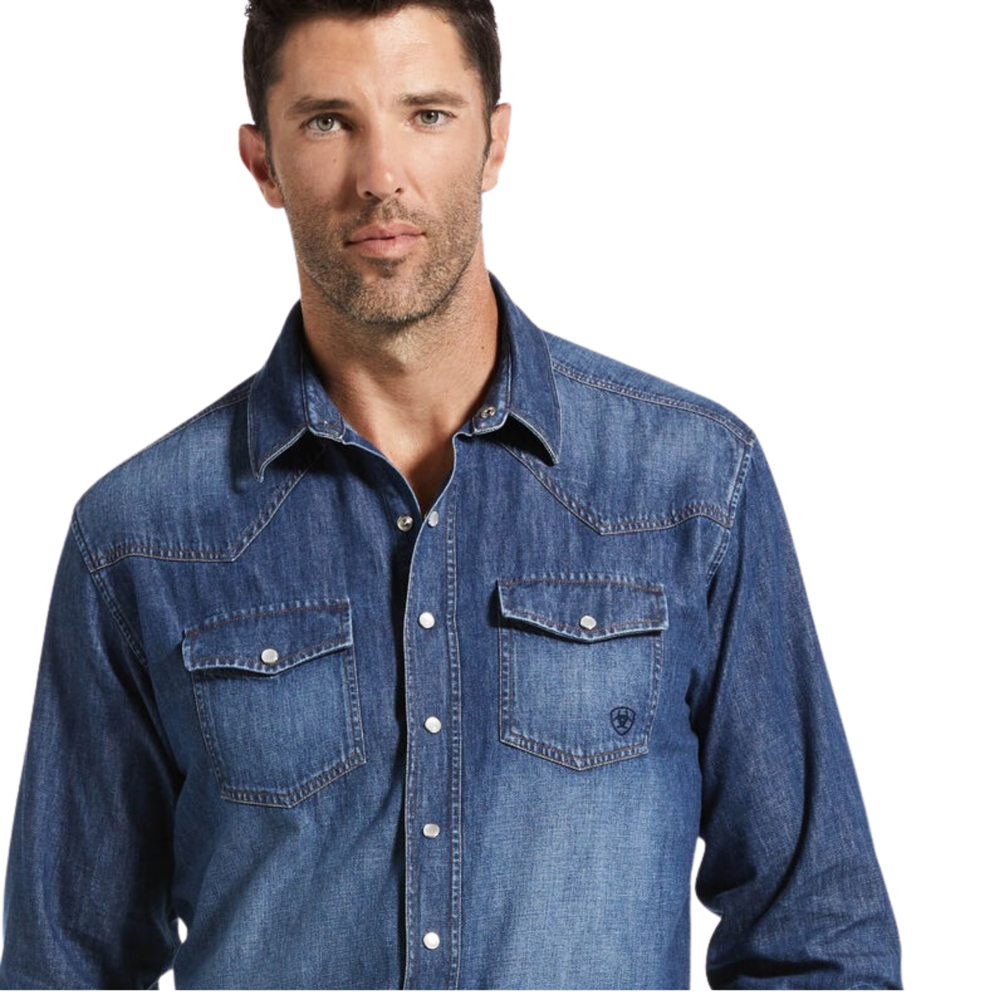 Ariat Men's Denim Retro Long Sleeve Shirt - Stone