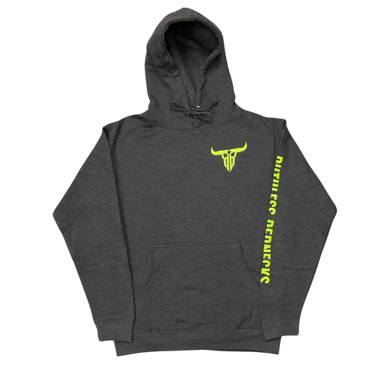 Ruthless Rednecks Icon Heavyweight Hoodie - Charcoal Lime