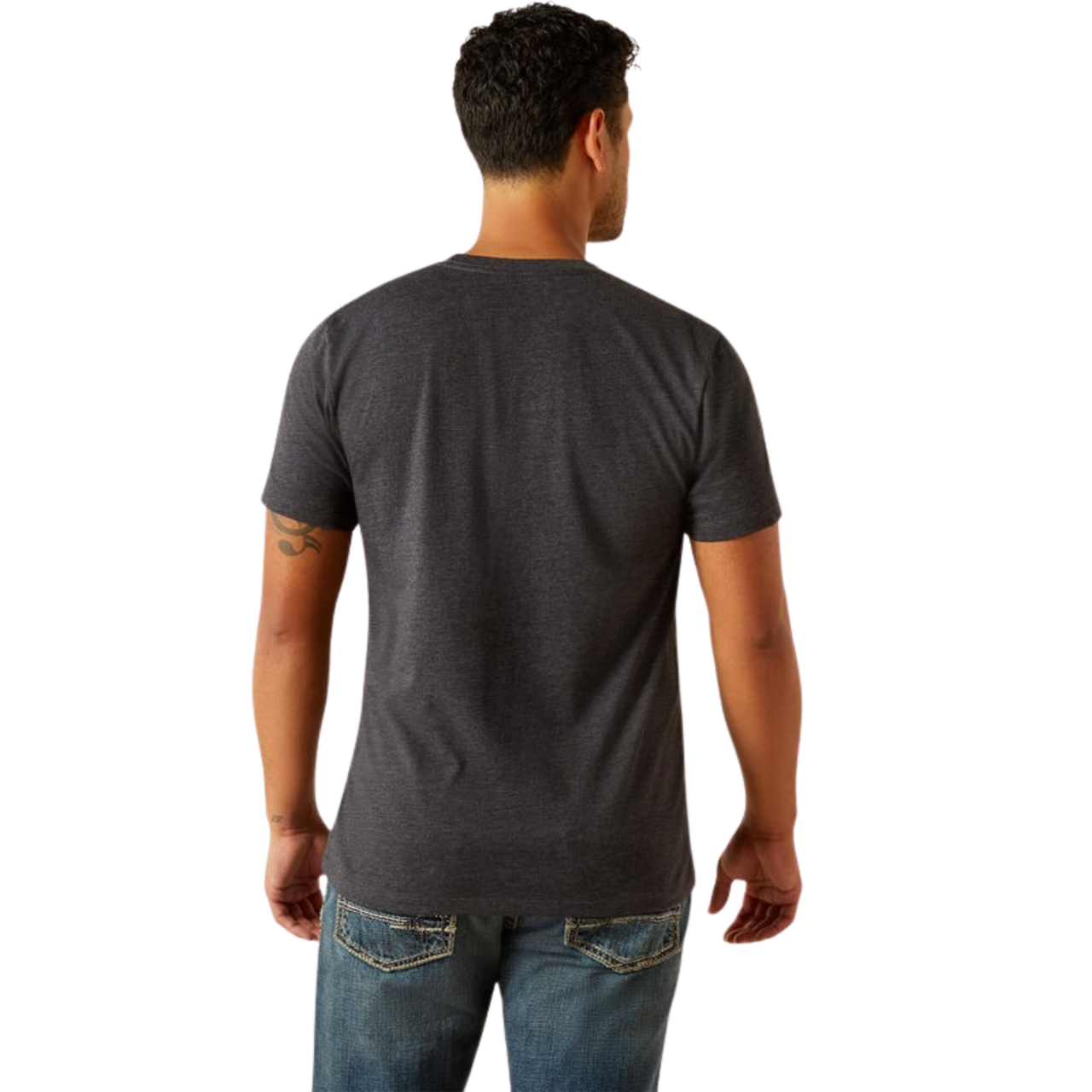 Ariat Men's Short Sleeve Mexidigi Distressed Tee Shirt- Charcoal Heather
