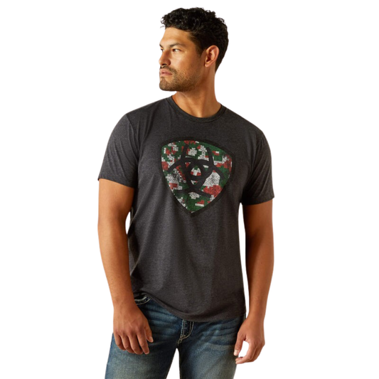 Ariat Men's Short Sleeve Mexidigi Distressed Tee Shirt- Charcoal Heather