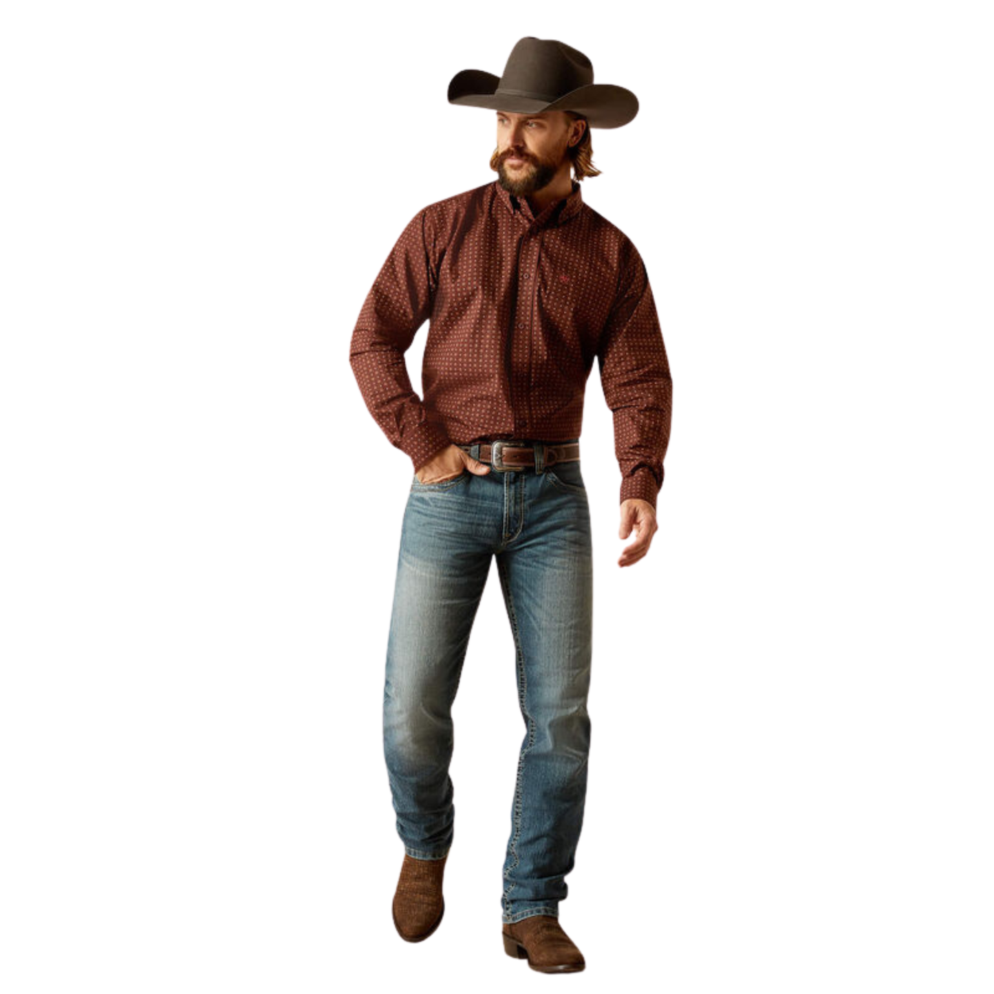 Ariat Men's Seabrook Classic Fit Long Sleeve Shirt - Brown